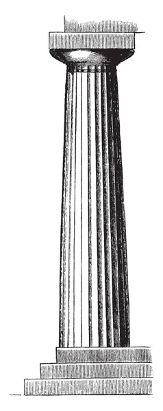 Columna Doric Del Templo Neptuno Paestum Griego Arquitectura Doric Orden — Vector de stock