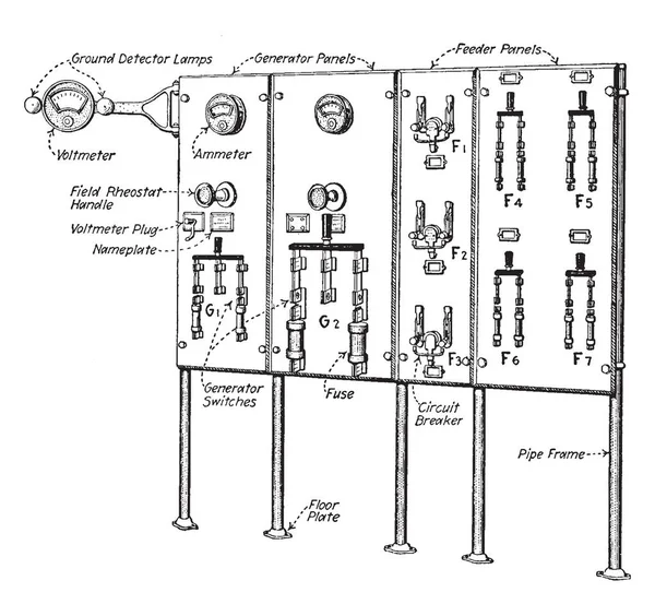 Esta Imagen Una Centralita Eléctrica Incluye Miembros Aislantes Para Aislar — Archivo Imágenes Vectoriales