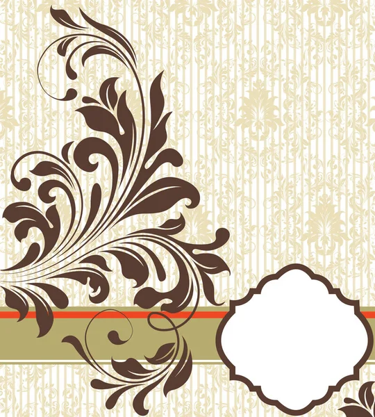 Fondo Vectorial Con Ornamentos Florales Época — Vector de stock