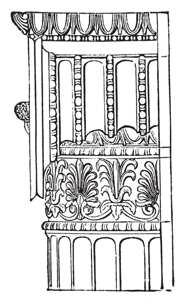 Ionische Kolom Van Hoek Van Tempel Van Minerva Polias Athene — Stockvector