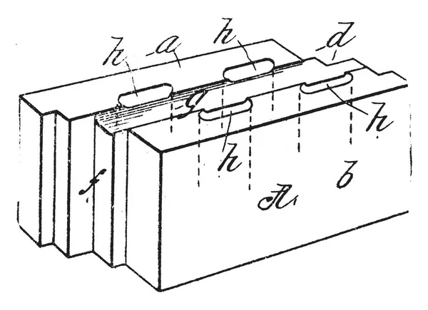 Baustein Artefakt Objekt Physik Objekt Einheit Ganzes Ding Vintage Linienzeichnung — Stockvektor