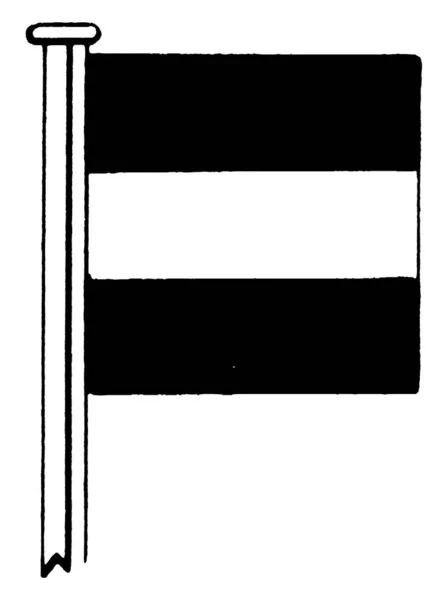 Міжнародний Кодовий Прапор Літери Квадратної Форми Горизонтально Розділений Чорно Білий — стоковий вектор