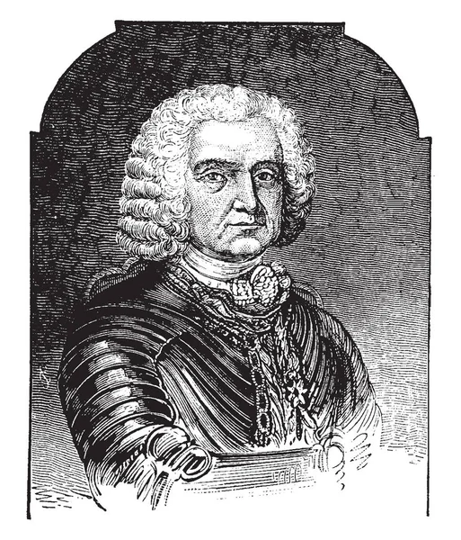 Sieur Bienville 1680 1767 Colonisateur Gouverneur Français Louisiane Dessin Trait — Image vectorielle