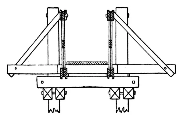Поперечное Сечение Моста Пон Сен Мишель Винтажная Гравированная Иллюстрация Индустриальная — стоковый вектор