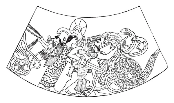 Портрет Геракла Гидры Гидра Змееподобное Чудовище Греческой Мифологии Геракл Известен — стоковый вектор