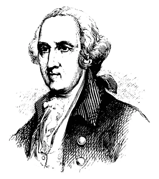 James Rivington 1724 1802 Ήταν Ένας Αμερικανός Δημοσιογράφος Vintage Γραμμή — Διανυσματικό Αρχείο