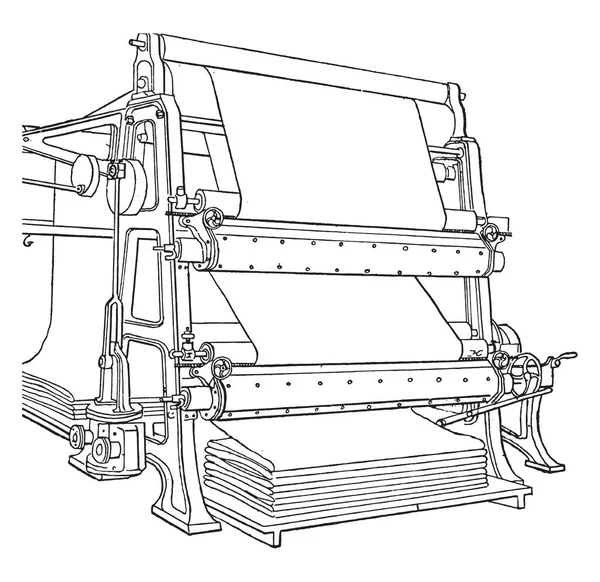 Gaz Izgara Makinesi Vintage Illüstrasyon Kazınmış Endüstriyel Ansiklopedi Lami 1875 — Stok Vektör