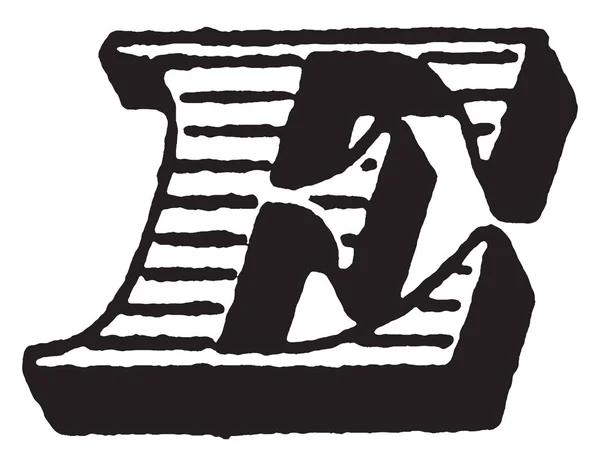 ビンテージの線描画や彫刻イラストと斜体で資本文字 — ストックベクタ