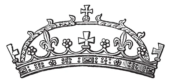 Leydi Margaret Beaufort taç vardır Richmond Kontes, vintage çizgi çizme veya oyma illüstrasyon.