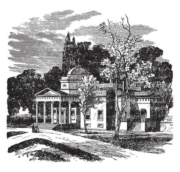 Ten Obraz Jest Monticello Był Thomas Jefferson Estate Charlottesville Virginia — Wektor stockowy