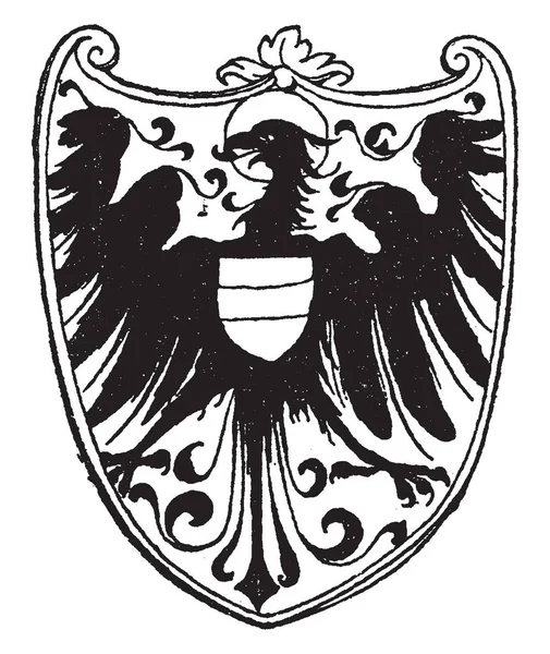 Gotischer Heraldischer Adler Wurde Von Albrecht Durer Entworfen Vintage Line — Stockvektor