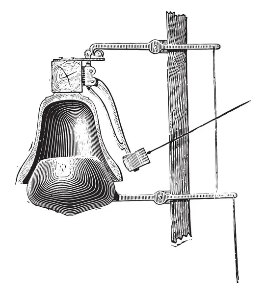 Chime Damper Ukiran Gambar Vintage Ensiklopedia Industri Lami 1875 - Stok Vektor