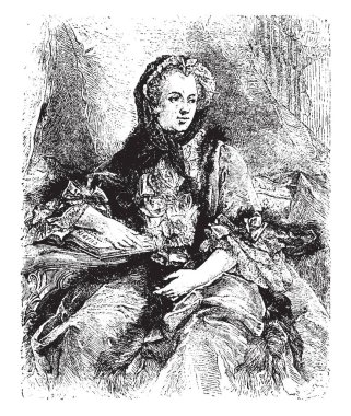 Leczinska, 1703-1768, o Polonyalı bir soylu kadın ve Fransa, vintage çizgi çizme veya oyma illüstrasyon kraliçesi oldu oldu