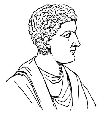 Horace, önde gelen Roma lirik şair, vintage çizgi çizme veya oyma illüstrasyon yapıldı