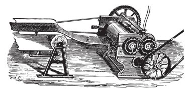 Lamine plastik çarşaf imalatı için silindir, vintage illüstrasyon kazınmış. Endüstriyel ansiklopedi E.-O. Lami - 1875