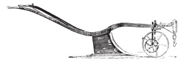 Plough Ransomes Bodrum, vintage illüstrasyon kazınmış. Endüstriyel ansiklopedi E.-O. Lami - 1875