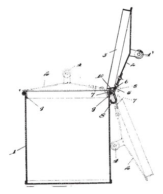 Giysi kazan elektrik/mekanik makine ile metalik davul ve kuru giysiler, vintage çizgi çizme veya oyma illüstrasyon için kullanılan üst kaplı.