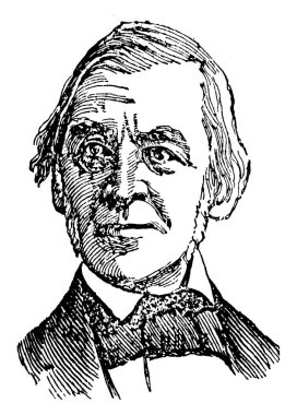 Ralph Waldo Emerson, 1803-1882, Amerikalı deneme yazarı, öğretim görevlisi ve transcendentalist hareketi 19. yüzyılın ortalarında, vintage çizgi çizme veya oyma illüstrasyon şair olduğunu