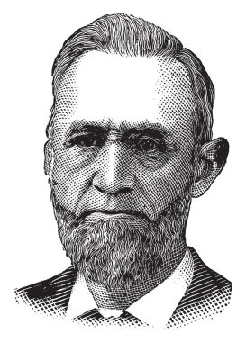 Yargıç Thomas M. Cooley, 1824-1898, 25 Adalet ve Baş Yargıç Michigan Temyiz Mahkemesi, vintage çizgi çizme veya oyma illüstrasyon biriydi
