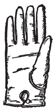 Orta 19. yüzyıl eldiven deri, vintage çizgi çizme veya oyma illüstrasyon tarafından yapılır.