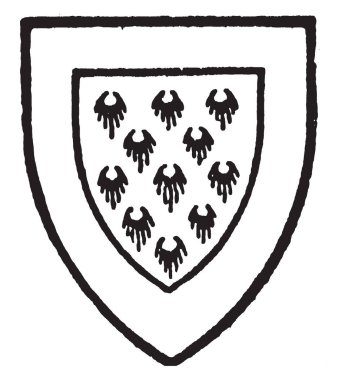 Kenarlık gules, çizim veya şekil oyma vintage çizgi Ermine Hondescote delik.