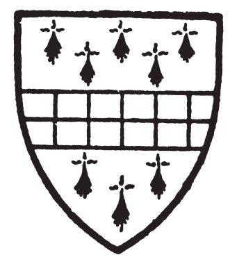 Arderne olduğunu sıkıcı Ermine fesse checky altın ve gules, bu ilaçlar için hastalık olarak kabul edilir önemli onun zaman, vintage çizgi çizme veya oyma illüstrasyon.