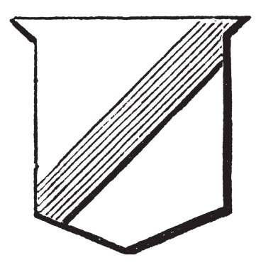 Kalkan gösterilen Scarpe bend, vintage çizgi çizme veya oyma illüstrasyon, dördüncü bir parçasıdır.