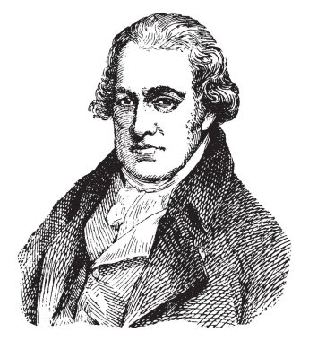 James Watt, 1736-1819, o bir İskoç mucit, makine mühendisi ve kimyager, vintage çizgi çizme veya oyma illüstrasyon yapıldı.