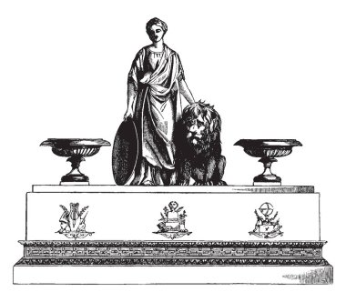 İnkstand mürekkep, enstrüman, mürekkep, yazma, yazma aracı, vintage çizgi çizme veya oyma illüstrasyon depolamak için kullanılır.