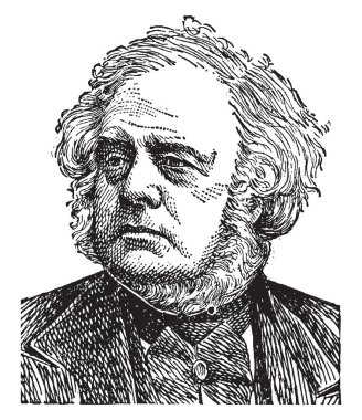 John Bright, 1811-1889, o bir İngiliz radikal ve liberal devlet adamı, hatip ve organizatörü serbest ticaret politikaları, Mısır yasaları, vintage çizim için mücadele veya illüstrasyon oyma için ünlü oldu
