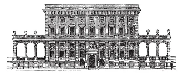 热那亚的特蕾西 多利亚宫的法口 热那亚宫殿 没有罗马那么大 风格的纯洁性 复古的线条画或雕刻插图 — 图库矢量图片