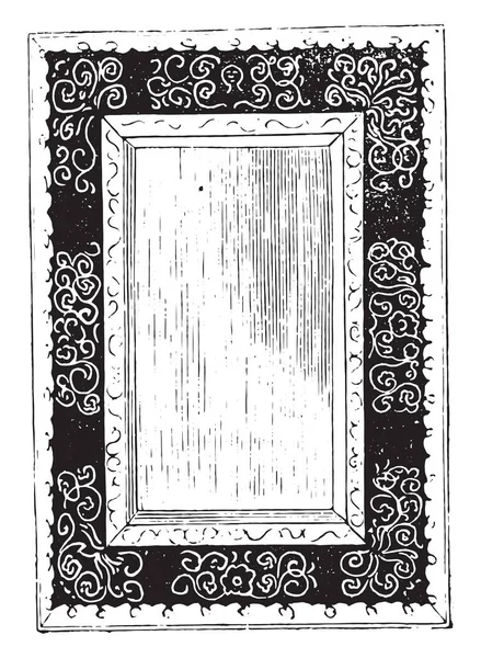 Zrcadlový Gravírování Zlato Vlády Ludvíka Xiii Vintage Ryté Ilustrace Průmyslové — Stockový vektor