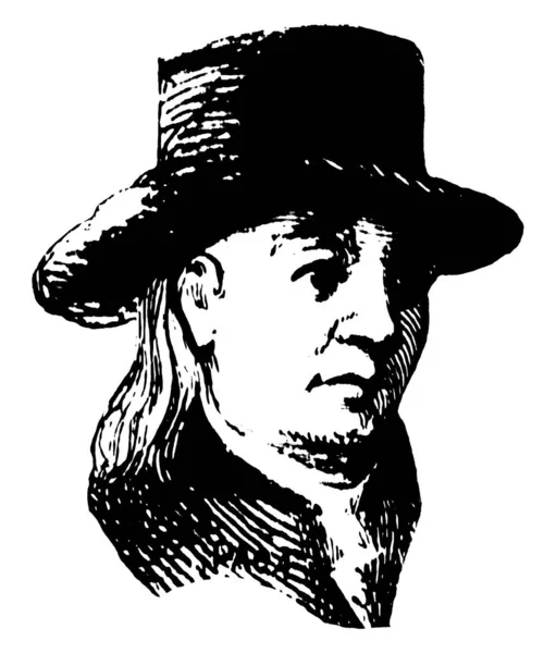 スティーヴン ホプキンス 1707 1785 彼は知事ロードアイランドおよびプロヴィデンスのプランテーションのコロニーと独立 ビンテージの線描画や彫刻イラストの宣言の署名者 — ストックベクタ