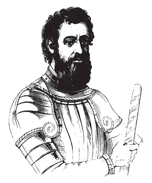 Verrazzani 1485 1528 Hij Een Italiaans Ontdekkingsreiziger Van Noord Amerika — Stockvector