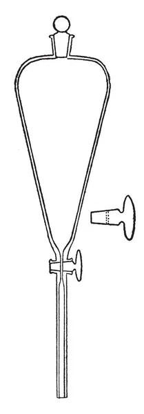 Imbuto Utilizzato Laboratorio Chimica Separare Liquidi Disegno Linee Vintage Illustrazione — Vettoriale Stock