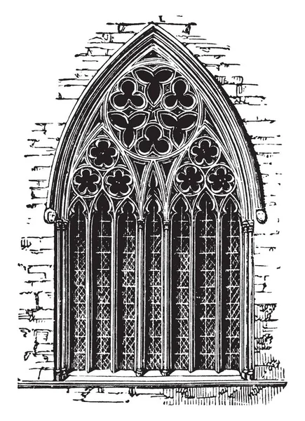 Ripon Katedral Desenleri Karmaşıklığı Genel Işık Miktarını Vintage Çizgi Çizme — Stok Vektör