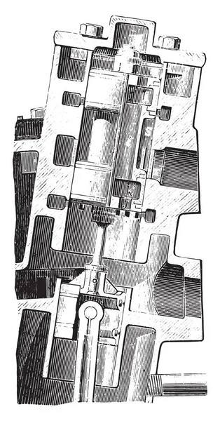 Westinghouse Motor Coupe Tiroir Illustration Gravée Vintage Encyclopédie Industrielle Lami — Image vectorielle