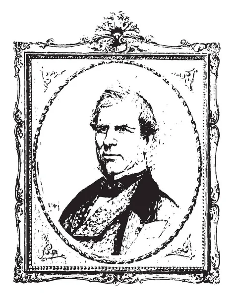瑟洛杂草 1797 1882 他是纽约报纸出版商 辉格主义者和共和党政客 复古线画或雕刻插图 — 图库矢量图片