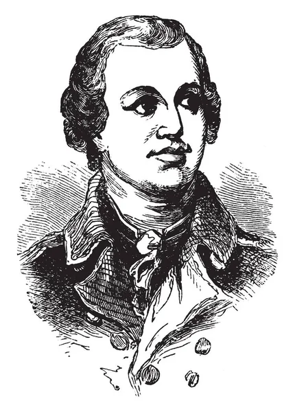 一般的なグリーン 1742 1786 彼は戦争 ビンテージの線描画や彫刻図の南劇場で彼の成功したコマンドで有名なアメリカ独立戦争の大陸軍の少将 — ストックベクタ