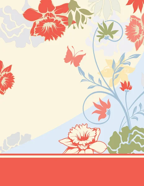 Ilustración Vectorial Papel Tapiz Con Elementos Florales — Vector de stock