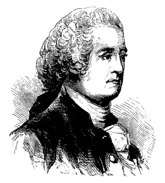 知事ジョン ラトリッジ 1739 1800 彼はアメリカ合衆国の Supreme Court およびサウスカロライナ ビンテージの線描画や彫刻イラストの知事の裁判長 — ストックベクタ