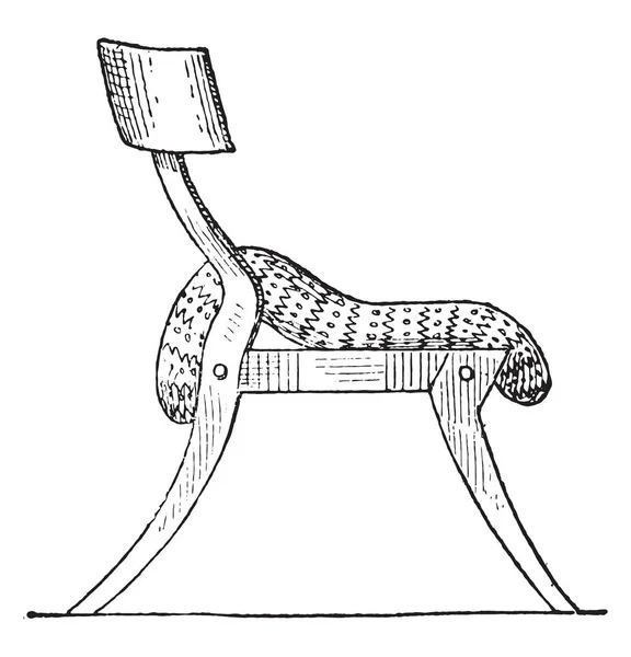Grecki Krzesło Vintage Grawerowane Ilustracja Prywatne Życie Starożytnych Antique Rodziny — Wektor stockowy