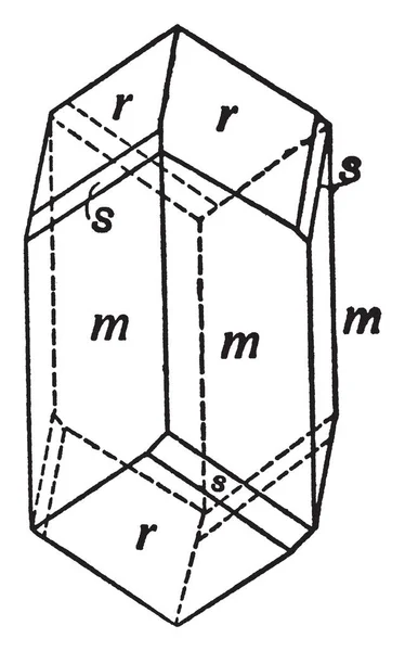 Tento Diagram Představuje Mědi Křemičitan Ukazující Romboedrická Tetartohedrism Šestihranný Systém — Stockový vektor