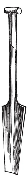 铲排水拐杖稍凹刀片 复古刻插图 工业百科全书 1875 — 图库矢量图片