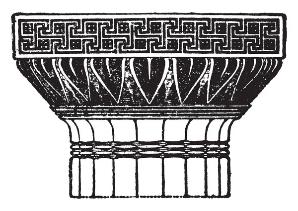 Grecian Доричного Столиці Високо Структуровані Система Пропорції Vintage Штриховий Малюнок — стоковий вектор