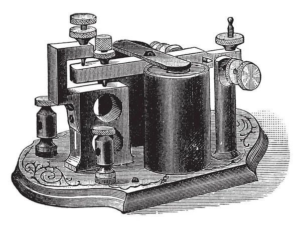 Illustration Represents Telegraph Sounder Which Antique Electro Mechanical Device Vintage — Stock Vector