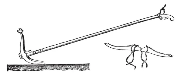 锡兰与他的犁轭 老式刻插图 工业百科全书 1875 — 图库矢量图片