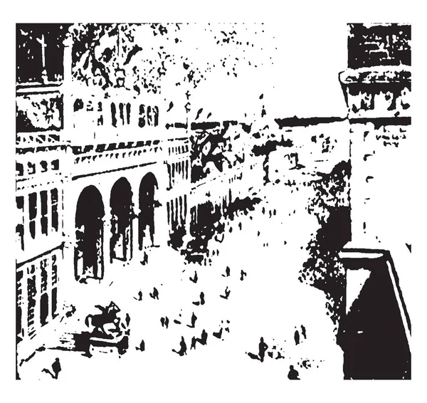 フィラデルフィア フィラデルフィア万国博覧会 1876 でベンジャミン アンドリュース 1895 ビンテージの線描画や彫刻イラスト — ストックベクタ