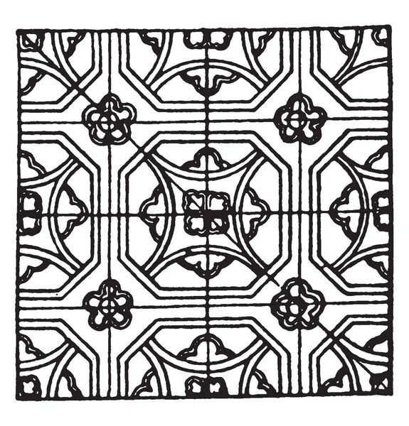 中世エナメル パターンは金属の切り身 ビンテージの線描画や彫刻イラストを使用するデザインです — ストックベクタ