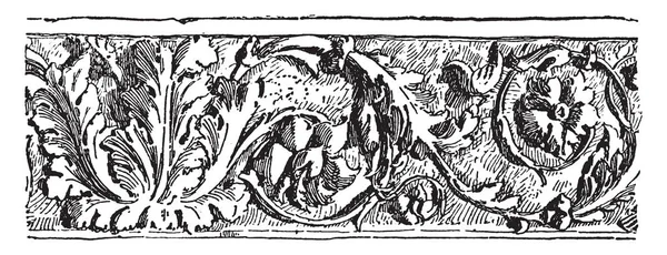 Ринсо Дизайн Группы Включающий Круглый Стебель Рисунок Винтажной Линии Гравировку — стоковый вектор